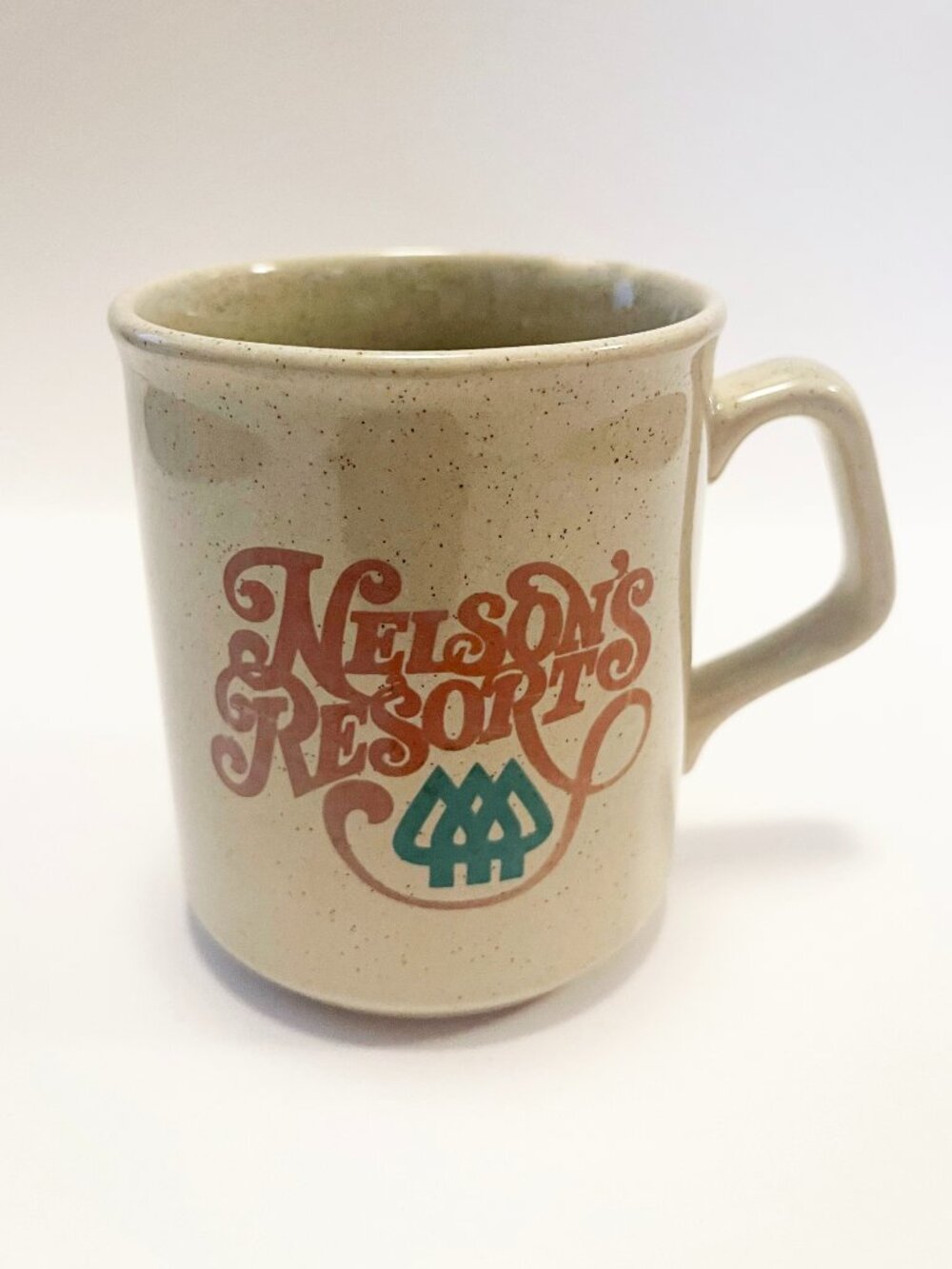 Vintage Nelson's Resort Crane Lake Minnesota MN Speckled Ceramic Coffee Mug